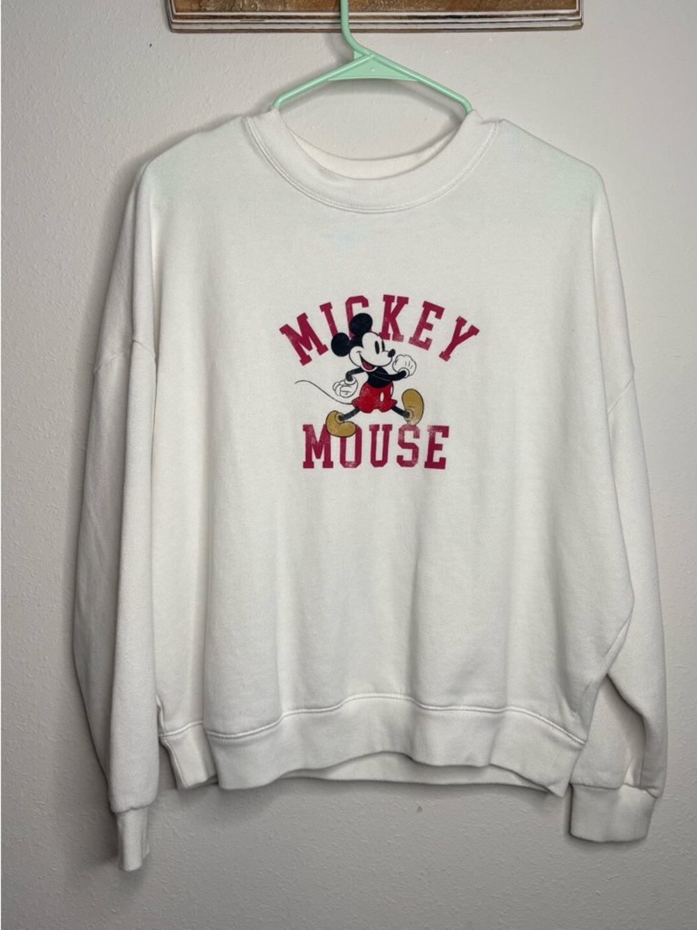 GAP Disney White Crewneck Sweatshirt with Pink Lettering